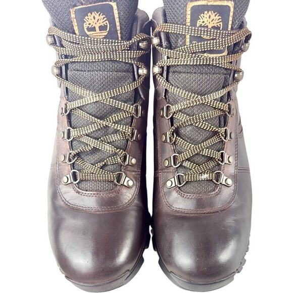 Timberland Mt Maddsen Mid Waterproof Hiking Boots Mens 12 Brown Leather Logo - Picture 5 of 12